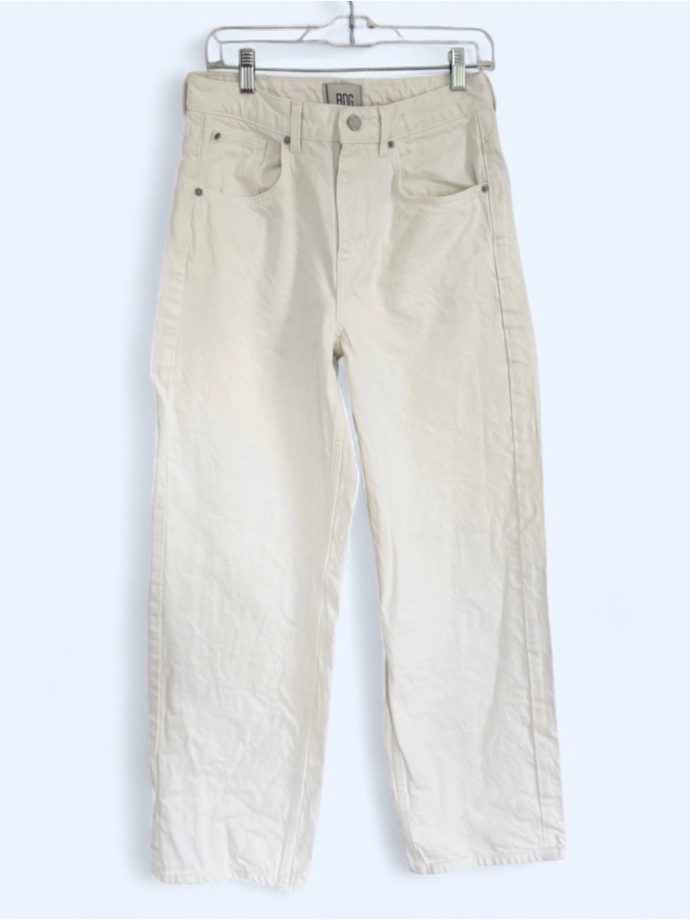 BDG Urban Outfitters Womens High Rise Wide Leg Jeans 28 Cream Utility Coquette